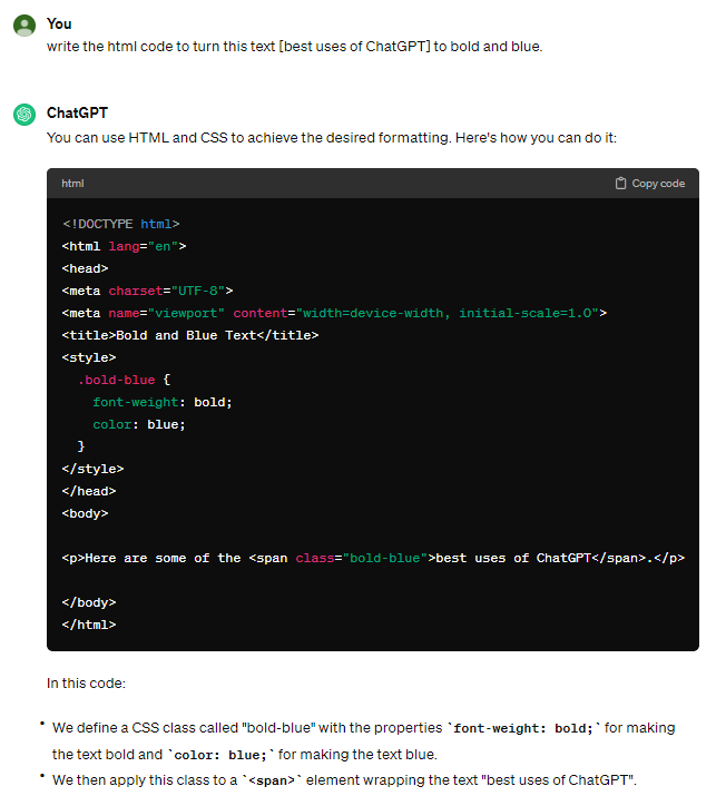 try using ChatGPT to generate code.